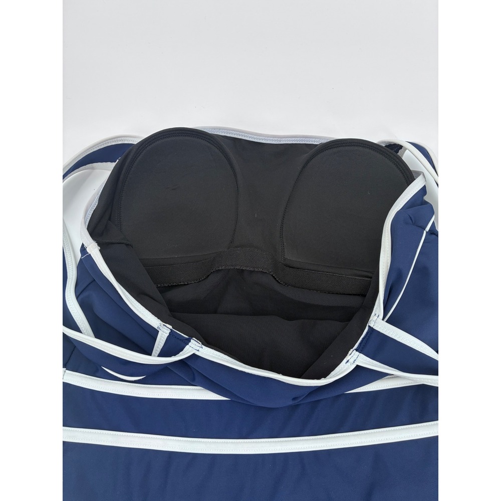 Shore Shapes Navy Blue White Striped Swim Dress Nautical One Piece Size 14 - Picture 5 of 10